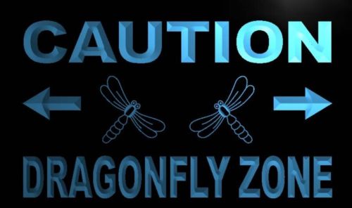 Caution Dragonfly Zone Neon Light Sign